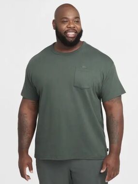 Nike Men's Premium Olive Crew Neck Pocket Tee